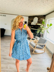 Get It Done Sleeveless Shirt Dress