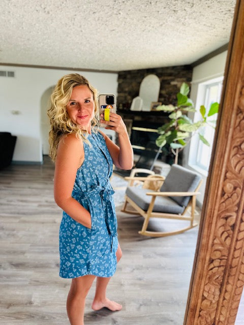 Get It Done Sleeveless Shirt Dress
