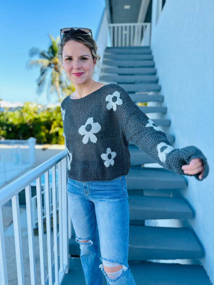 Flower Hour Knit Sweater