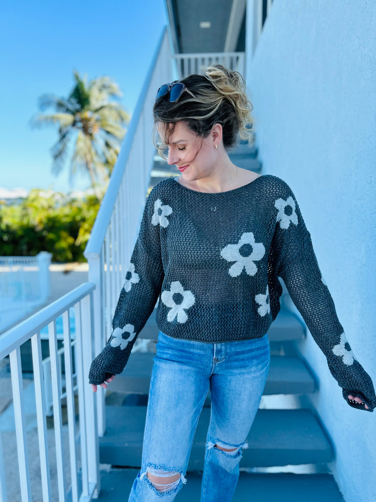 Flower Hour Knit Sweater