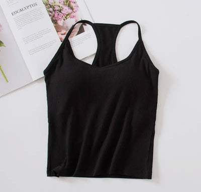 Rib Knit Halter Strap Tank