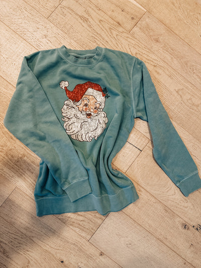 Sequin Santa Crewneck