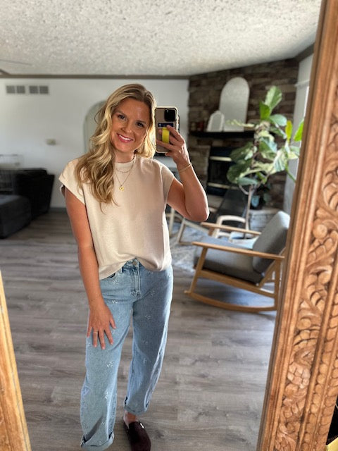 Off-Duty Cap Sleeve Top