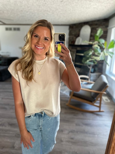 Off-Duty Cap Sleeve Top