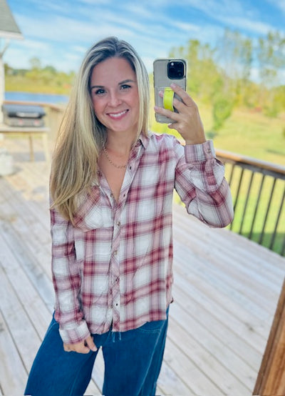 Possibilities Explored Plaid Top
