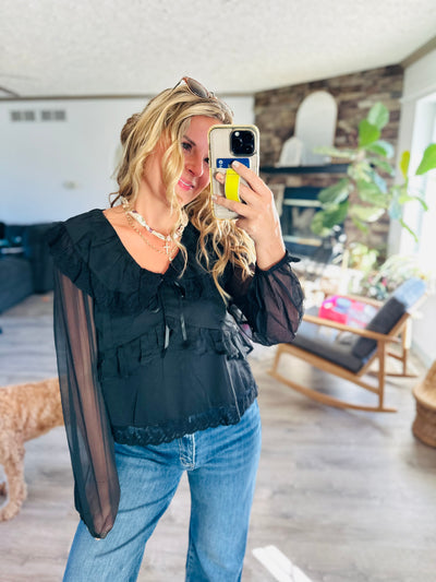 MaryLou Lace & Ruffle Blouse