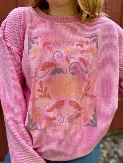 Fall Floral Corded Crew