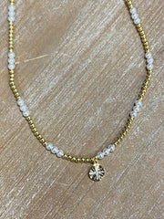 Sand Dollar Cross Pearled Necklace