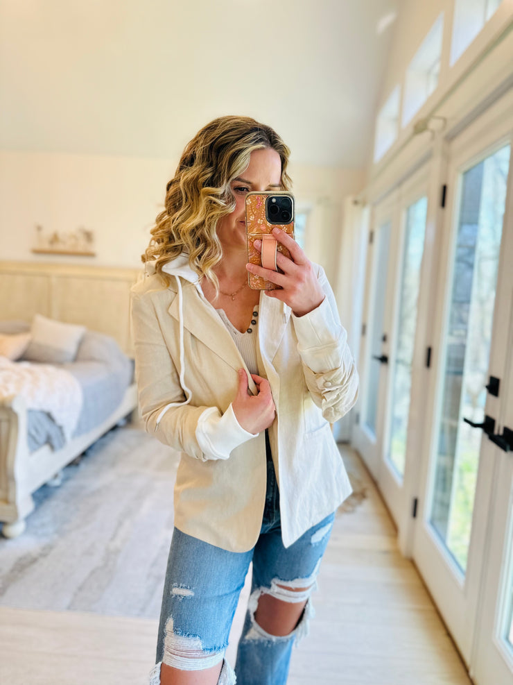 Business Casual Hooded Blazer