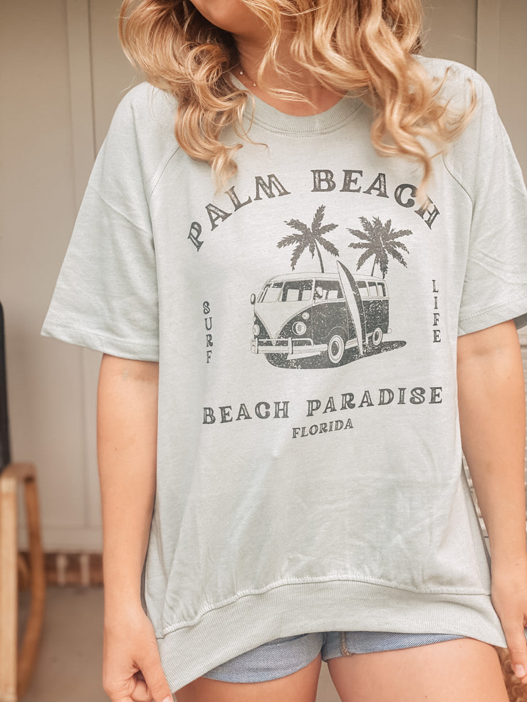 Palm Beach Short Sleeve Sweatshirt