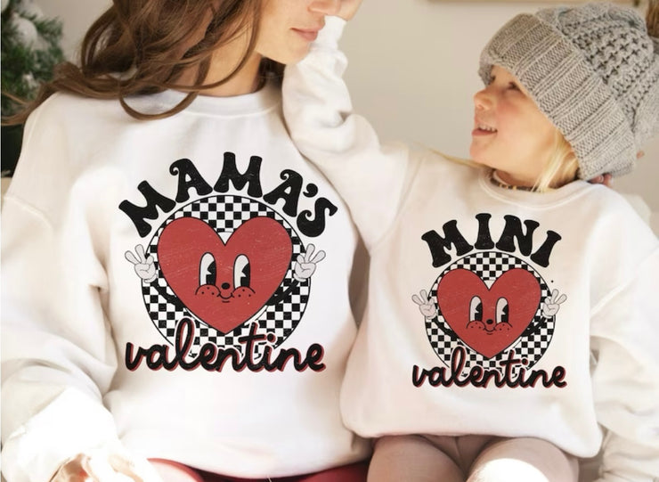 Mama + Mini Retro Valentines Crew