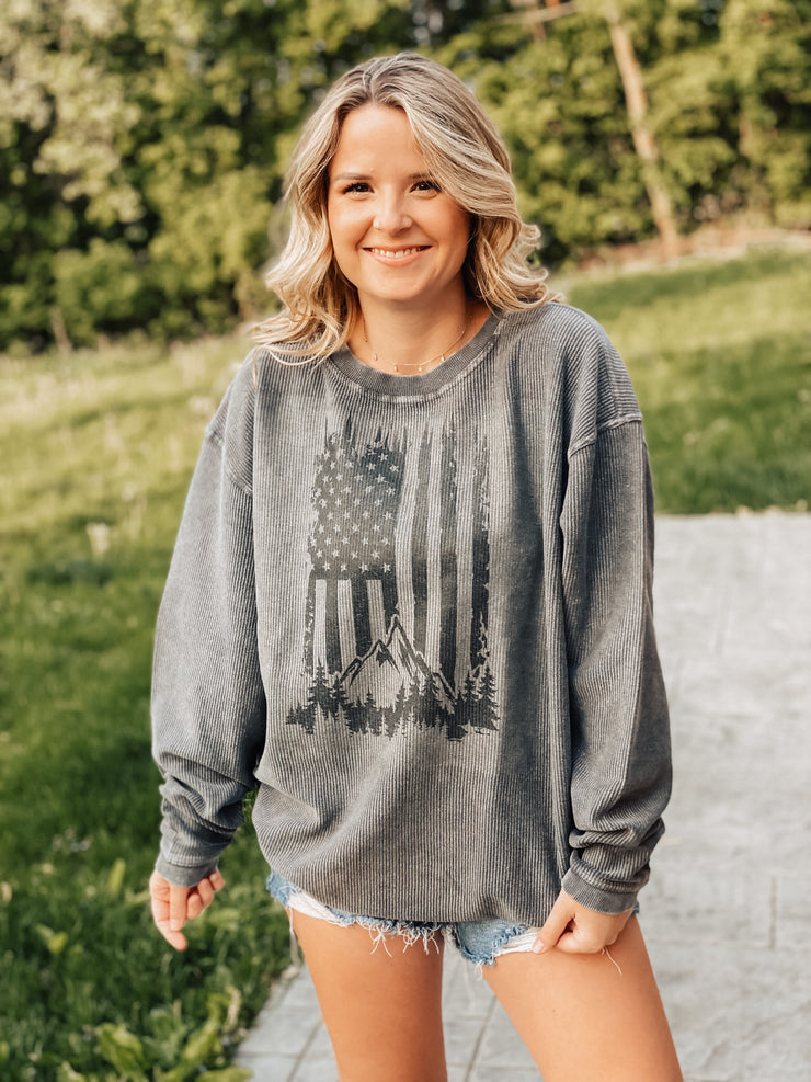 Mountain America Corded Crew Neck