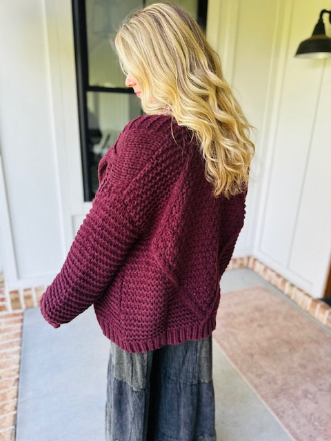 Warm Emotions Chunky Cable Cardigan