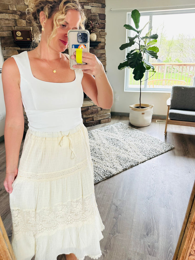 Tiered Success Lace Maxi Skirt