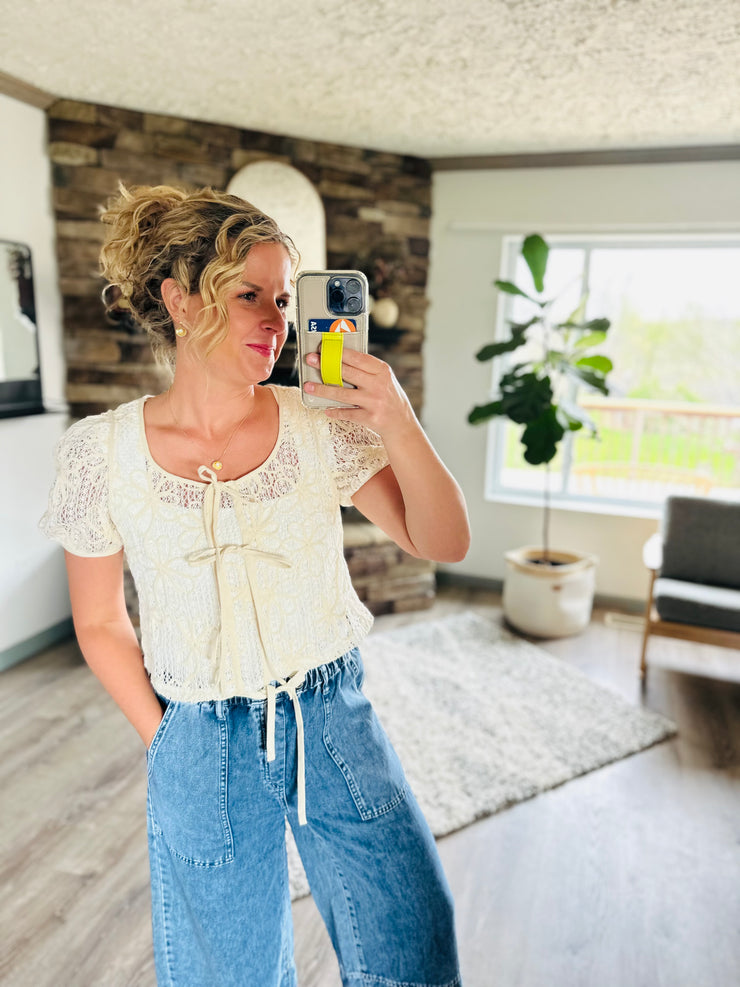 Radiating Beauty Crochet Lace Blouse