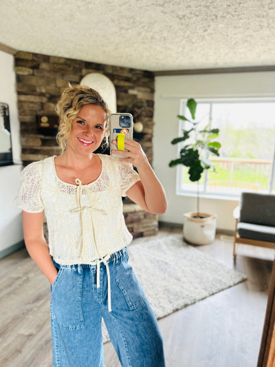 Radiating Beauty Crochet Lace Blouse