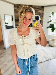 Radiating Beauty Crochet Lace Blouse