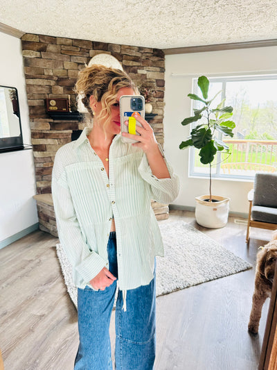 Diedre Striped Peplum Top