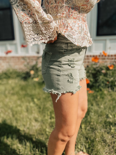 Always Sunny High Rise Distressed Shorts