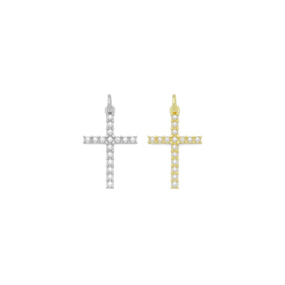 Simple Pearl Cross Charm