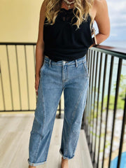 PGA21249 - Crop Barrel Jeans