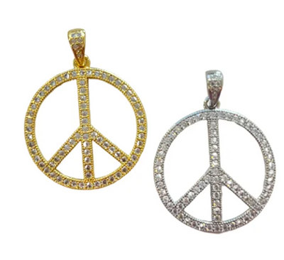 CZ Peace Charm