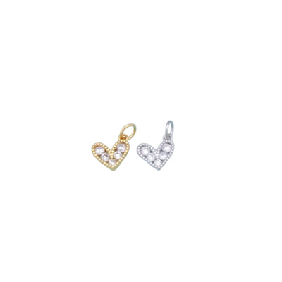 Tiny CZ Heart Charm