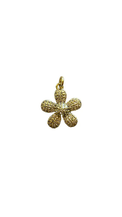Small CZ Flower Charm