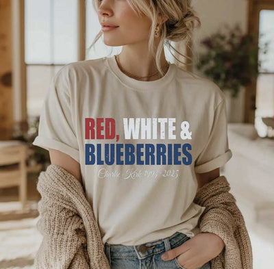 Red White & Blueberries Charlie Kirk 1993-2025 Memorial Tee