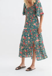 Hydrangea Fields Midi Dress