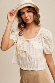 Radiating Beauty Crochet Lace Blouse