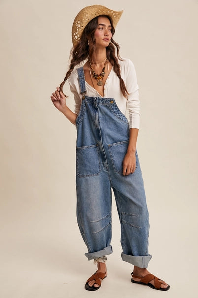 Lost on Purpose Wide Leg Overalls