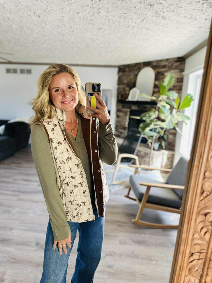Daydream Days Floral Quilted Vest
