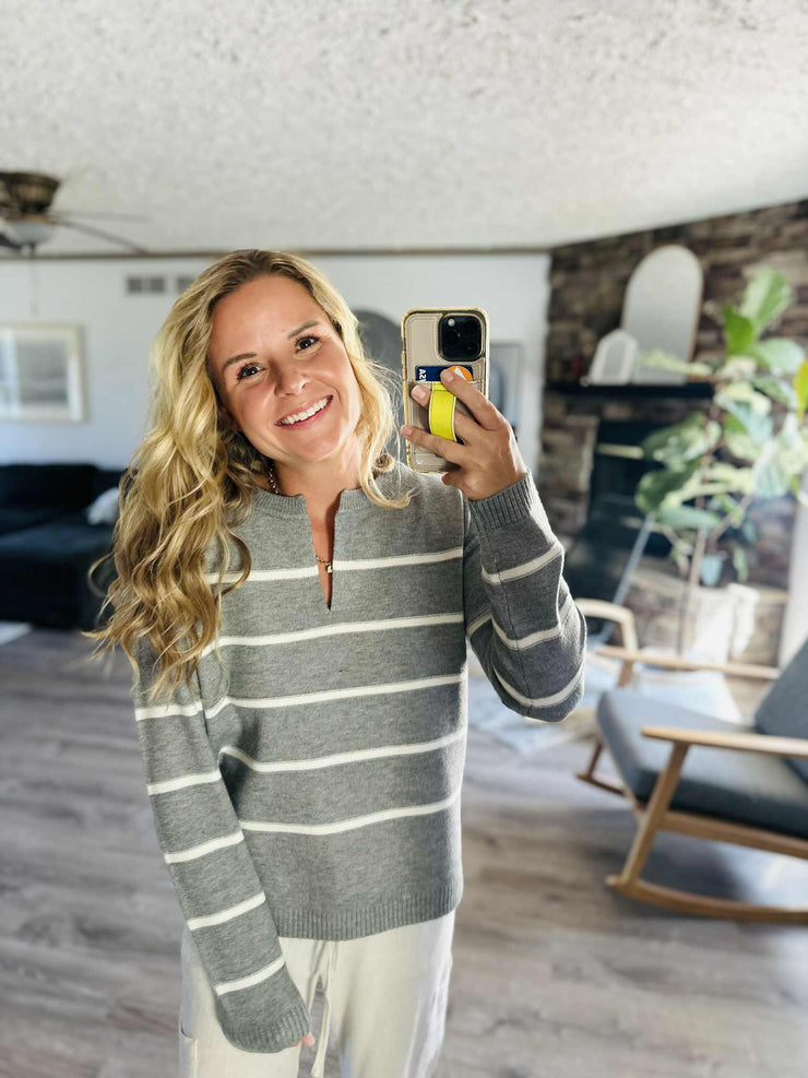 Woven Stories Striped V-neck Sweater