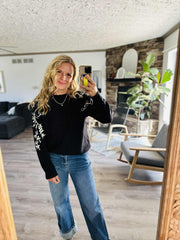 Pages in Time Embroidered Sweater