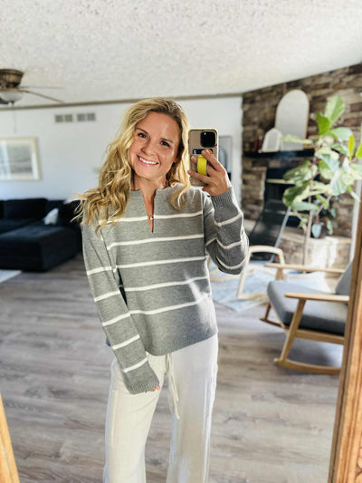 Woven Stories Striped V-neck Sweater