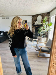 Pages in Time Embroidered Sweater