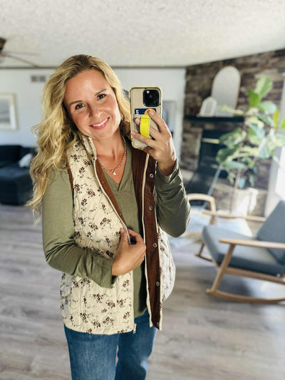 Daydream Days Floral Quilted Vest