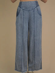 Time to Relax Chambray Wide Pants