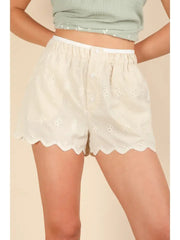 Fab and Feminine Embroidered Shorts
