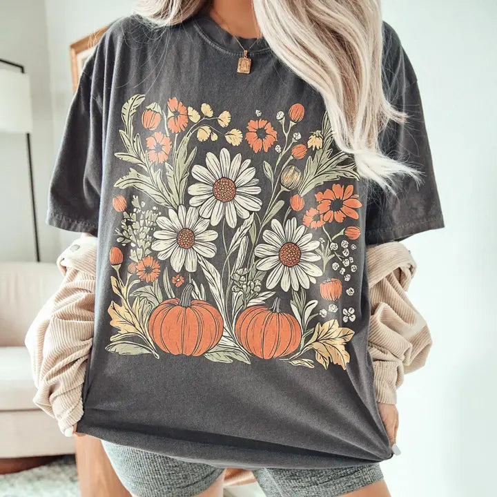 Boho Fall Floral T-shirt
