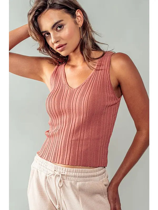 Embracing Flow V-neck Knit Tank