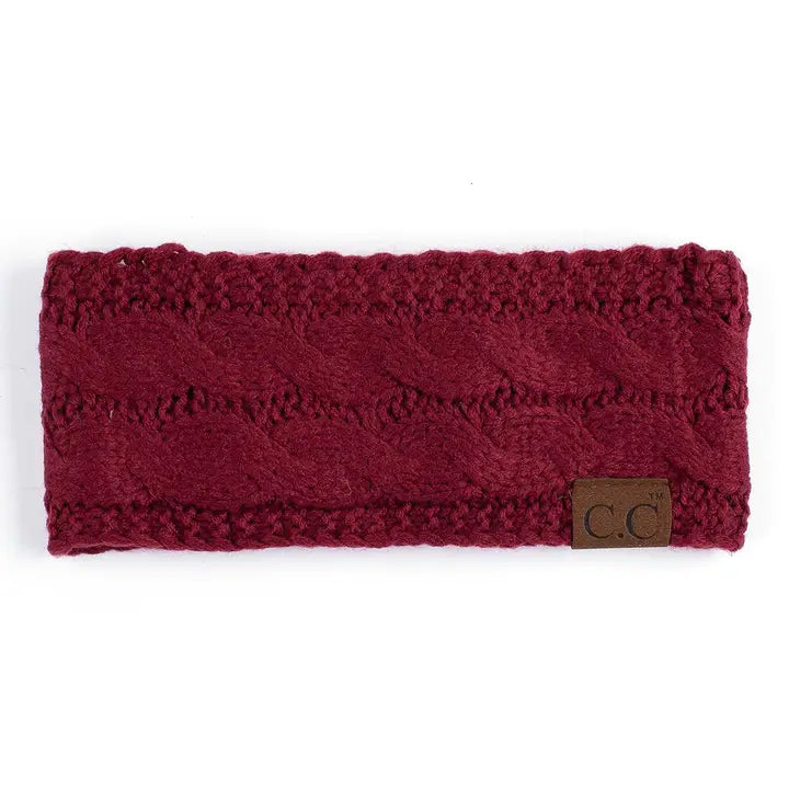 C.C Cable Knit Lined Headband