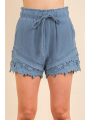Forgotten Feelings Lace Trim Shorts