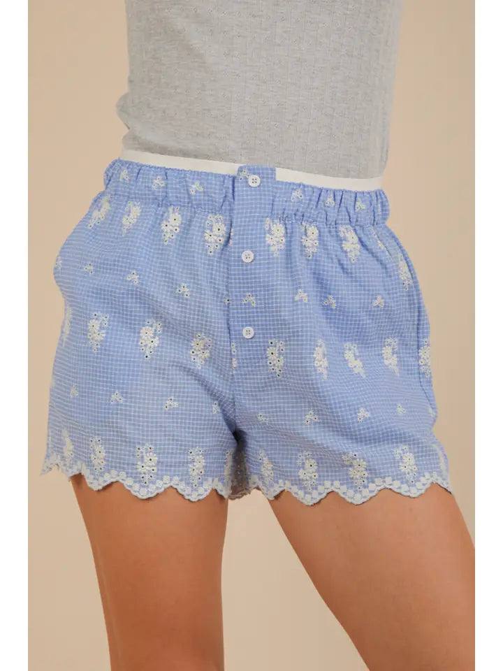 Fab and Feminine Embroidered Shorts