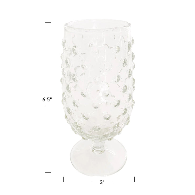 Hobnail Stemmed Drinking Glass