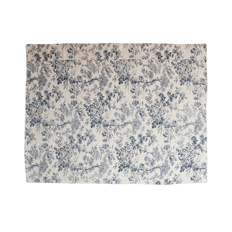 Floral Cotton Chambray Throw