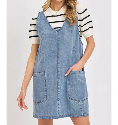 Busy Living Overall Denim Dress