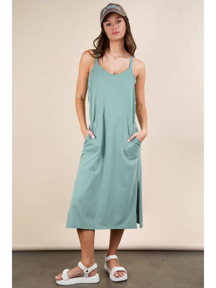 Calm & Cute Sleeveless Midi Dress