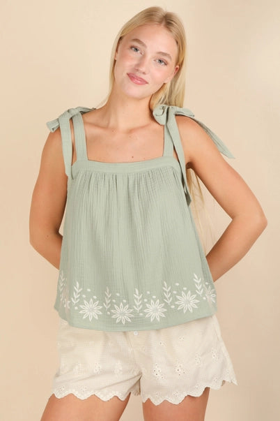 Made for Mornings Tie Top